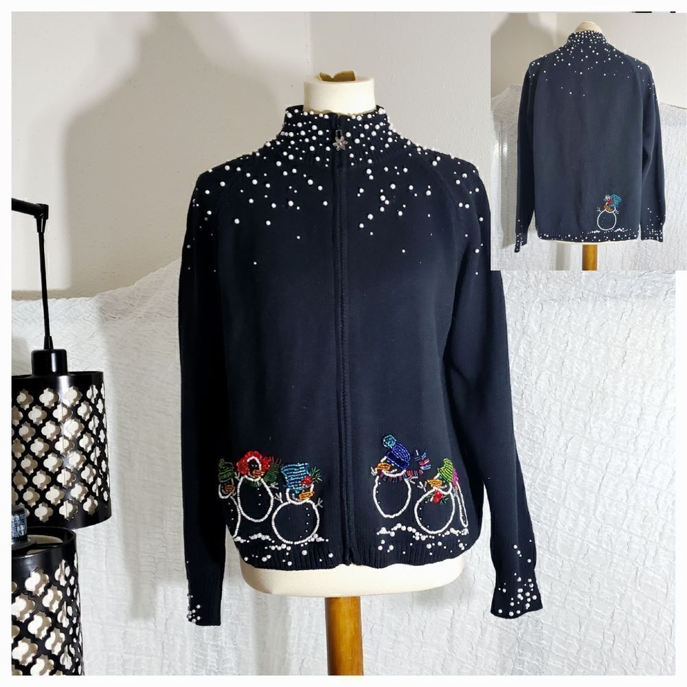 Christine Rotelli Christmas Embellished Sweater  Size Large